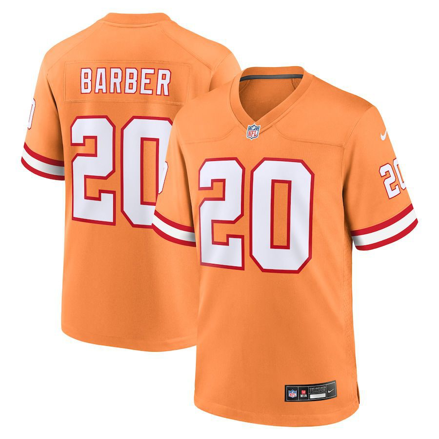 Men Tampa Bay Buccaneers #20 Ronde Barber Nike Orange Throwback Game NFL Jersey->tampa bay buccaneers->NFL Jersey